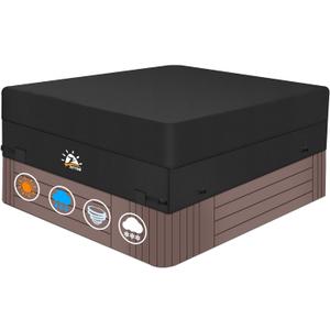 Zettum Hot Tub Cover - 600D Spa Cover Protector Waterproof & Heavy Duty, Outdoor Square Hot Tub Cover Cap Protection (92 x 92 Inch)