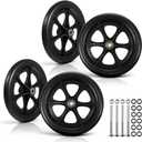 4 Pack 8 Inch Walker Wheels Replacement, Solid Wheelchair Front Wheels Anti-Slip Rollator Replacement Wheel Durable and Quiet Wheel Hub for Wheelchairs Rollators Walkers