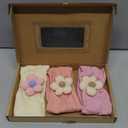 CÉLLOT 3 Pcs Baby Girl Headbands with Flower Nylon Headbands Soft Stretchy Headwear Hair Accessories for Newborn Infant Toddler Kids (Pink Beige Salmon)