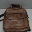 Shrrie Laptop Backpack for Women and Men, 15.6 Inch Vegan Leather Computer Backpack Professional Water-Resistant Casual Daypack for Work Business College Travel Office,Two-toned Brown