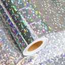 Merture 17 In X 32.8 Ft (46.5 sq.ft.) Holographic Wrapping Paper Roll, Silver Dots Gift Wrap for Disco Party, Wedding, Birthday, Christmas, Bridal Shower, Father's Day, Graduation