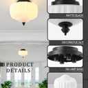 14 Inch Milk White Glass Ceiling Light,Mid Century Modern Ceiling Light Fixture,Schoolhouse for Bedroom,KitchenDining Room,Hallway