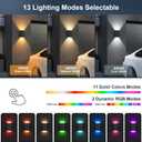 Solar Wall Light Outdoor,3000/4500/6000K/RGB 13 Modes Dusk to Dawn Wall Lighting Solar Sconce Lights IP67 Waterproof Up and Down Solar Lights Outdoor for House, Yard ,Garage, Porch,Fence,Patio(4PCS)