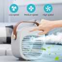 Portable Air Conditioner -5200mAh Rechargeable Personal Air Cooler, White Mini Air Conditioner with 3 Speeds, Quiet Desk Cooling Fan for Home, Bedroom, Travel, Office, Outdoor, Indoor