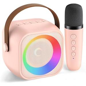 Karaoke Machine for Kids, Karaoke Gifts for Girls Ages 4, 5, 6, 7, 8, 9, 10, 12 +Year Old Birthday Party, 4-12 Years Old Christmas Toys Gift for Girls (Pink)