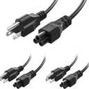 3 Pack 10FT Long 3 Prong TV Power Cord, NEMA 5-15P to C5 (Mickey Mous) Power Cord Cable Replacement for LG LCD LED Smart TV 39LN5700 47LB6100 50LN5200 60LN5400 65LB6190