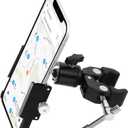Phone Holder with Clamp for Golf Cart, All Metal Universal Phone Holder Handlebar Mount Clamp for Golf, Stroller, Bicycle, Bike, Wheelchair