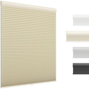 UNISHADES Blackout Cordless Cellular Shades, Honeycomb Blinds for Indoor Windows, for Window Size 19" W  36" H White