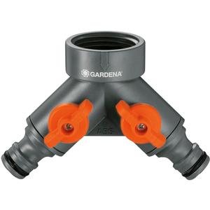 GARDENA (36938) Garden Hose Y-Valve With Flow Control Valves, Connect 2 Hoses to 1 Tap, Made in Germany
