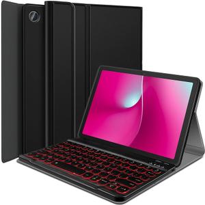 Backlit Keyboard Case for T-Mobile REVVL Tab 2 (2025 Release, 10.1"), 7 Colors Light Magnetically Detachable Wireless Keyboard with Flip Case Cover for 10.1 REVVL Tab 2nd 2025 (Black)