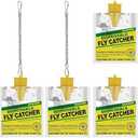 Outdoor Fly Traps 2 Pack with Adjustable Hanging Chain (2 PCS), Disposable Hanging Fly Traps with Natural Pre-Baited Bags | Effective Fly Killer for Backyard, Patio, Park or Farm