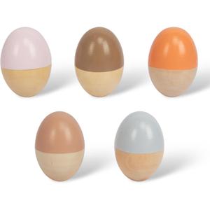 5 Pcs Wooden Baby Egg Shakers Hand Musical Maracas Percussion Instruments for Toddlers Kids