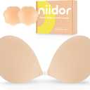 Niidor Adhesive Bra Strapless Ultra Sticky Invisible Push up Silicone Bra Multiple Colors Sizes Reusable for Backless Dress (Nude)