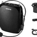 ZOWEETEK ZW-Z258 Portable Rechargeable Mini Voice Amplifier for Teachers with Wired Microphone Headset and Waistband, Supports MP3 Format Audio for Speech, Class, Training, Tour Guide, Power Amplifiers (Black)