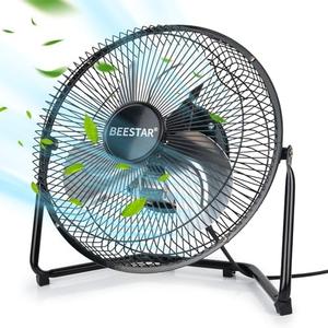 BEESTAR Floor Fan,3-Speed Portable Metal Fan, Fan Quiet for Home,Floor Fan with Adjustable Tilt for Home Office Bedroom,Black (9 INCH)