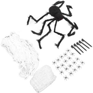 Spider Decorations,Spider Decorations Fake Spider,Cobweb and Spider Terror Decoration Soft with 40g Cotton White and Black Spider Cobweb Props for Halloween