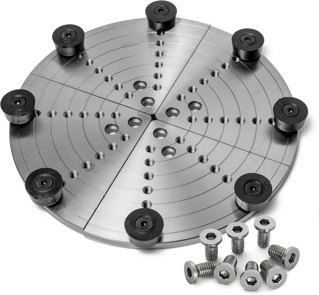 NCK-3.75Z-FJ10 10" Flat Jaws with 8pcs Taper Plug Screws for BMWOOD NCK Series Woodlathe Chuck, Compatible with the chucks: SuperNOVA2, G3 Nova, Robert Sorby Patriot, Record Power SC3, SC4.