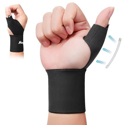 Kenspeed Carpal Tunnel Wrist Brace With Thumb Support [Pain & Fatigue Relief] Adjustable Thumb Wrist Compression Sleeve Thumb Brace For Carpal Tunnel, Arthritis, Tendonitis, Tfcc (M, BlackRight)