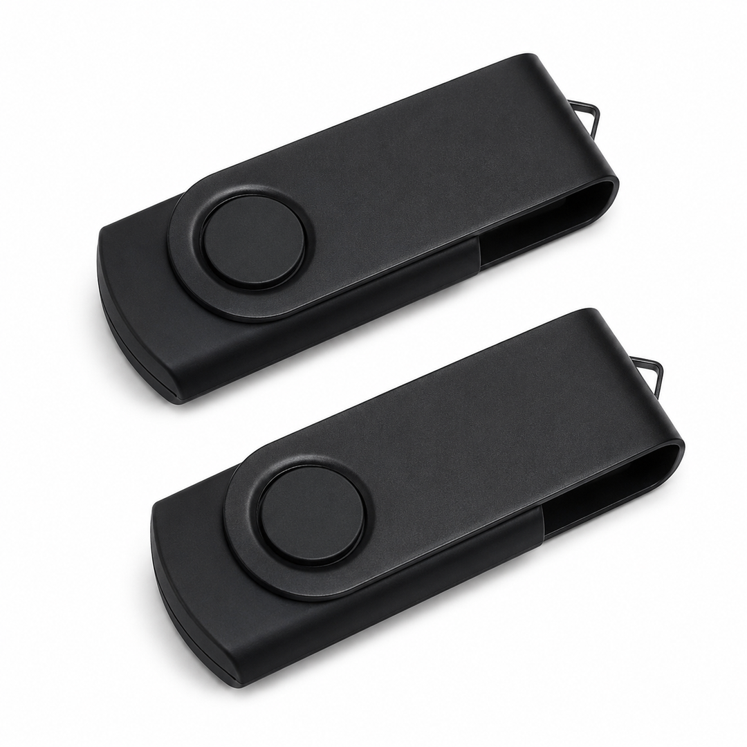 Kepmem 2 Pack 4GB USB 2.0 Flash Drive Bulk, Memory Stick 4 GB Thumb Drive Portable Keychain USB Sticks Black Pendrive Metal Zip Drive Swivel Jump Drive with 10pcs Ropes for Meeting, Speach