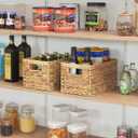 StorageWorks Wicker Basket, Baskets for Organizing, Storage Basket with Built-in Handles, Water Hyacinth Shelves (Medium 2-Pack, Natural Hyacinth) (13"D x 8"W x 7"H)