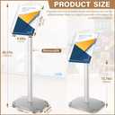 MotiMind Advertising Brochure Holder Displays Stand 8.5 x 11 Inches Pedestal Poster Sign Stand for A4 Poster Acrylic Storage with Aluminum Frame Brochure Holder