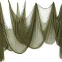 Whaline Halloween Olive Green Creepy Cloth 197 x 87 Inch Spooky Gauze Clothes Halloween Scary Decoration for Haunted Houses Party Supplies Indoor Outdoor