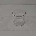 WGV Unique Bouquet Vase, 7" W, 7" H, Clear Short Hurricane Concaved Neiman Glass Floral Container, Home Wedding Event Decor, 1 Piece (VHV0707)