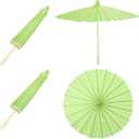 MECCANIXITY 2 Pcs Paper Umbrellas ,12" Paper Parasol Umbrella DIY Oiled Paper Painting Umbrellas for Photography Props Craft Party Wedding Decoration,Green