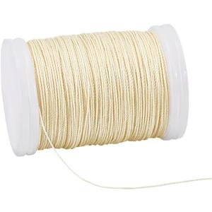 PH PandaHall 0.5mm Waxed Cord, 131 Yards Waxed Beading String Polyester Threads Wax Cord Twine for Bracelet Necklaces Dreamcatcher Jewelry (Antique White)