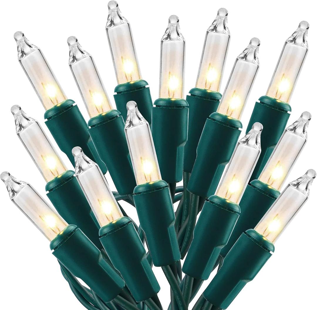 Christmas Lights, 150 Count 29 FT Christmas Mini String Lights, Green Wire Fairy Light, 120V UL Certified Connectable Xmas Tree Light for Patio, Holiday, Party, Outdoor Indoor Decoration, Warm White (1 Pack, Clear Warm White)