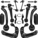 maXpeedingrods 14 PC Front Suspension Kit for Ford Fusion 2010-2012 for Mercury Milan 2010 2011 for Lincoln MKZ 2011 2012, Upper & Lower Control Arm Outer Inner Tie Rods Sway Bar End Links Boots