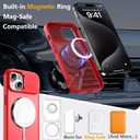 Innaght Magnetic for iPhone 15 Case with Stand,Compatible with MagSafe,Rugged,Heavy Duty,Protective case Kickstand,[Built-in Invisible Stand],Red
