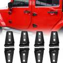 JeCar Door Hinge Cover Trim Exterior Accessories for Jeep Wrangler JK JKU Sport Rubicon Sahara X 2007-2018, Black