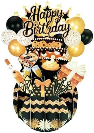 Amorista Funny Pop Up Birthday Card, Happy 3D Pop Up Birthday Gifts for Men Women, Celebration Cards for Daughter, Son, Mom, Dad, Friend, 2 Pack