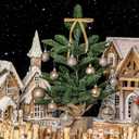 46 Pcs Champagne Christmas Ball Ornaments, Shatterproof Christmas Tree Ornaments Set with Velvet Christmas Bows Decor, Vintage Xmas Decorations with Hanging Hooks in 3 Sizes(Small Medium Large)