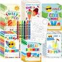 2 x Fancy Land End of Year Students Gifts from Teacher 24 Sets Have a Great Summer Postcards Color Your Own Summer Cards and Crayons Bulk for Kids Preschool Classroom Art Projects Party Favor Supplies