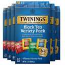 Twinings Variety Pack Black Tea Bags, 20 Count (Pack of 6), Includes English Breakfast, Early Grey, Irish Breakfast, and Lady Grey, Caffeinated, Enjoy Hot or Iced, 120 Teabags