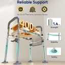 Raised Toilet Seat Risers with Handles for Seniors, White