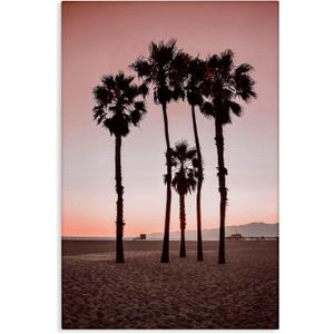 Stupell Industries Stanta Monica Palms Pink Canvas Wall Art design by Natalie Carpentieri, 45 x 30