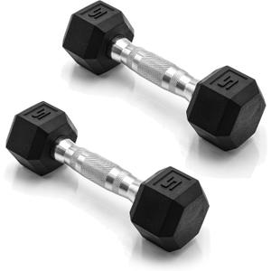 CAP Barbell Coated Dumbbell Weight | Multiple Options Pairs & Sets (5 lb - Pair)