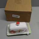 Mushroom Butter Dish With Lid for Countertop,Ceramic Butter Container Mushroom Decor,Butter Tray Large Butter Dish Covered for Cute Kitchen Accessories,Accesorios Para Cocina