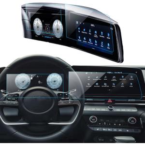 2PCS Car Screen Protector for Hyundai Elantra SE/SEL/Limited/N Line 2021 2022 2023 2024 2025 Accessories Navigation & Dashboard Touchscreen Protector Film Tempered Glass HD Clear 10.25''