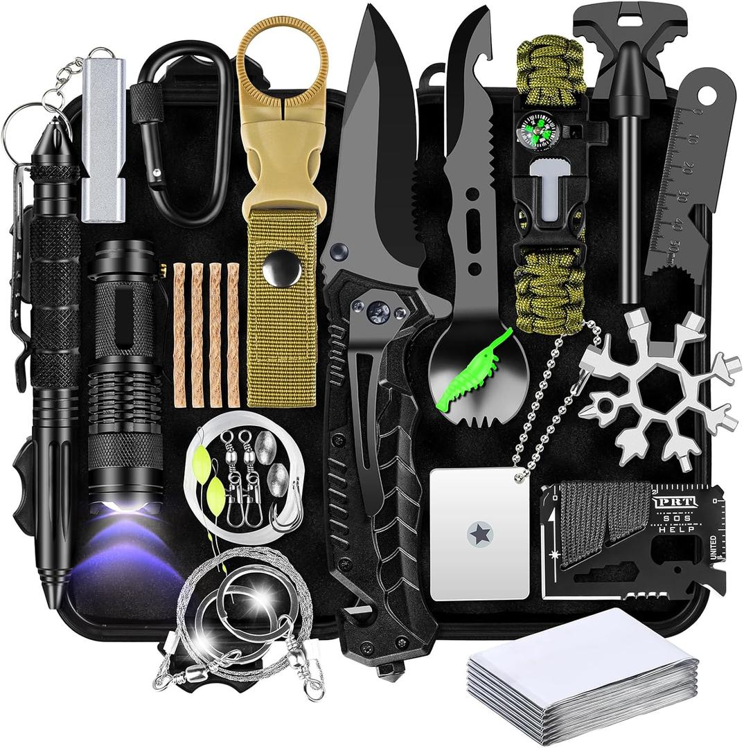 Gifts for Men Him Dad Husband, 28-In-1-Survival Kits, Men's Gifts Survival Gear, Stocking Stuffers for Men Christmas Birthday Gifts, Unique Cool Gadgets Gifts for Camping, Hiking, Hunting