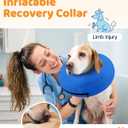 Supet Inflatable Dog Cone Collar Alternative After Surgery, Doggie Neck Donut Collar Recovery ECollar for Post Surgery, Soft Dog Cone for Puppies Cats (Blue, S(Neck 7"-9.5"))