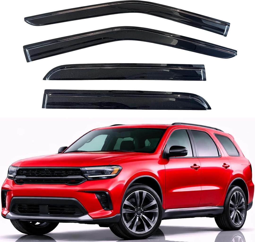 KPY Rain Guards Fit for 2011-2026 Dodge Durango, Out-Channel Window Visors Vent Wind Deflectors 4PC, Car Accessories for 11-26 Durango