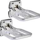 Folding Step 2 Pack Large Chrome-Plated for Truck Heavy-Duty Fold Down Utility Body Step Grab flip-up Handle Step 6.75 x 8.56 Inch Platform for Truck,Trailers, Busses, Boat, RV, Camper