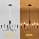 Black Chandelier 6-Light Modern Iron Farmhouse Chandeliers for Dining Room Rustic Industrial Light Fixtures for Bedroom Living Room Kitchen Island
