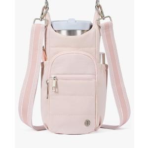 Telena Water Bottle Holder with Strap RFID Crossbody Bags for Women for Walking, Hiking, Cycling Pink