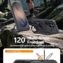 FNTCASE for Samsung Galaxy S26-Ultra Case: Magnetic Phone Cases with [Ring Kickstand] [2 Front Frames] [Built-in Screen Protector] [Heavy Duty Military Grade Protection] Drop Proof TPU Cover Black