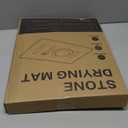 Large Stone Dish Drying Mat for Kitchen Counter Quick Dry Stone Dishes Mats Marbled Water Absorbing Diatomaceous Earth Drying Pad for Countertop Bottles Utensils Cups (Yellow White 24"x16"&8"x4")